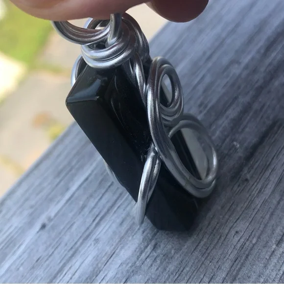 Silver Tone Wire Wrapped Pendant - Picture 8 of 15